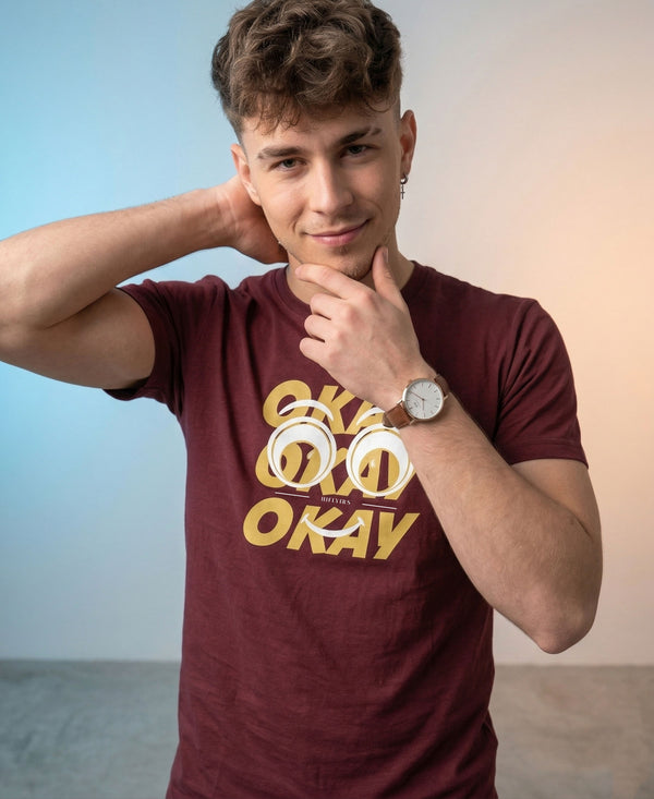 T.T. Men|Graphics Printed Tshirts For Men|Eco Friendly Fabric|Round Neck|Half Sleeves|Cotton Blended Tees For Men|Regular Fit|Big Print|Maroon