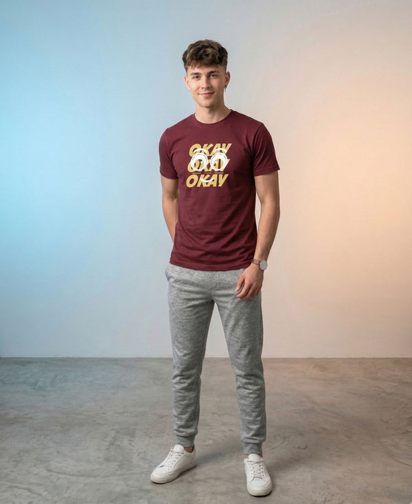 T.T. Men|Graphics Printed Tshirts For Men|Eco Friendly Fabric|Round Neck|Half Sleeves|Cotton Blended Tees For Men|Regular Fit|Big Print|Maroon