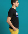 T.T. Men|Graphics Printed Tshirts For Men|Eco Friendly Fabric|Round Neck|Half Sleeves|Cotton Blended Tees For Men|Regular Fit|Big Print|Black