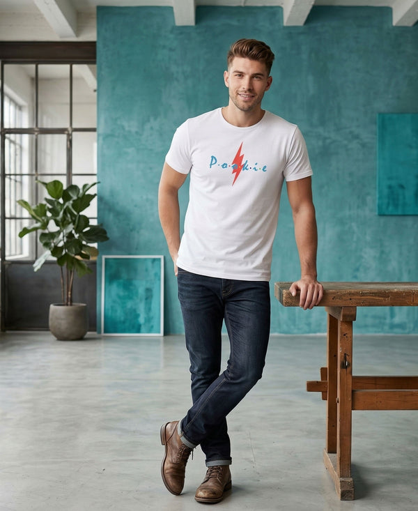 T.T. Men|Graphics Printed Tshirts For Men|Eco Friendly Fabric|Round Neck|Half Sleeves|Cotton Blended Tees For Men|Regular Fit|Big Print|White