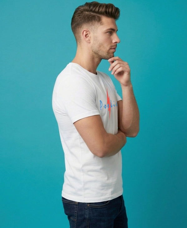 T.T. Men|Graphics Printed Tshirts For Men|Eco Friendly Fabric|Round Neck|Half Sleeves|Cotton Blended Tees For Men|Regular Fit|Big Print|White
