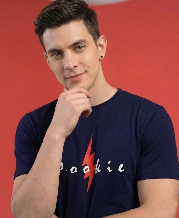 T.T. Men|Graphics Printed Tshirts For Men|Eco Friendly Fabric|Round Neck|Half Sleeves|Cotton Blended Tees For Men|Regular Fit|Big Print|Navy