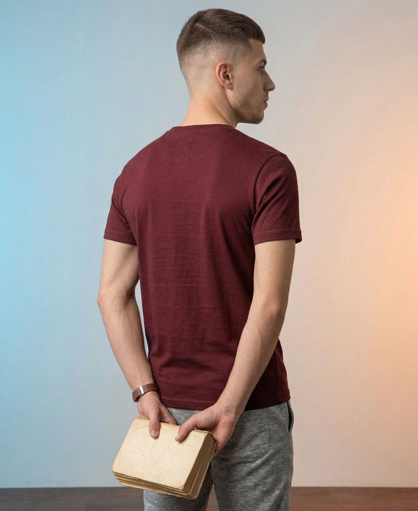 T.T. Men|Graphics Printed Tshirts For Men|Eco Friendly Fabric|Round Neck|Half Sleeves|Cotton Blended Tees For Men|Regular Fit|Big Print|Maroon