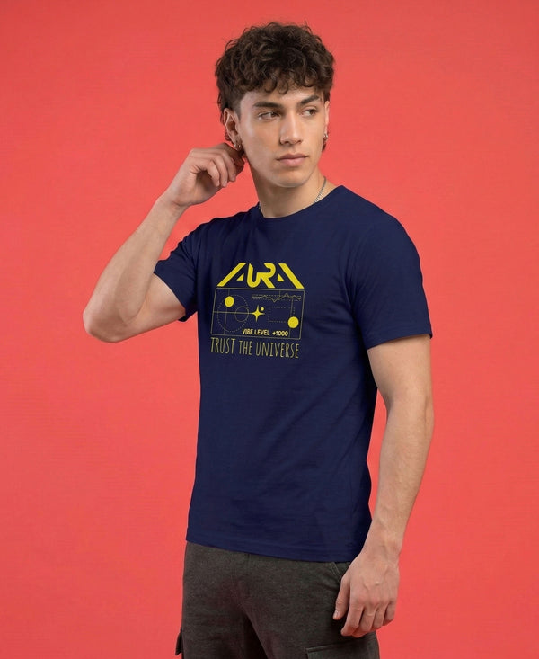 T.T. Men|Graphics Printed Tshirts For Men|Eco Friendly Fabric|Round Neck|Half Sleeves|Cotton Blended Tees For Men|Regular Fit|Big Print|Navy