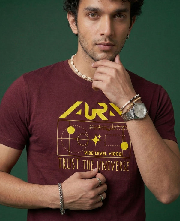 T.T. Men|Graphics Printed Tshirts For Men|Eco Friendly Fabric|Round Neck|Half Sleeves|Cotton Blended Tees For Men|Regular Fit|Big Print|Maroon