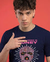 T.T. Men|Graphics Printed Tshirts For Men|Eco Friendly Fabric|Round Neck|Half Sleeves|Cotton Blended Tees For Men|Regular Fit|Big Print|Navy