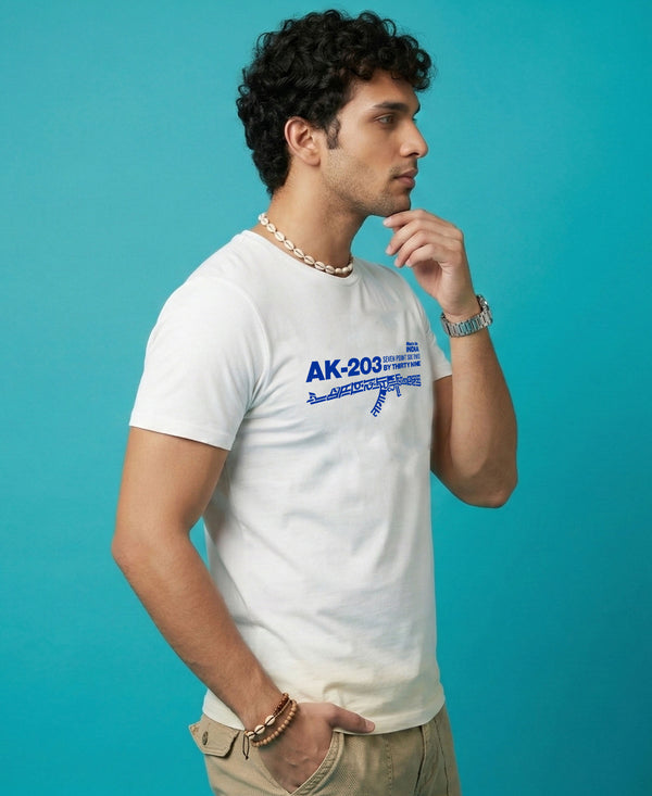 T.T. Men|Graphics Printed Tshirts For Men|Eco Friendly Fabric|Round Neck|Half Sleeves|Cotton Blended Tees For Men|Regular Fit|Big Print|White