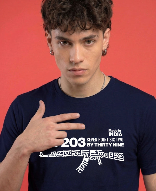 T.T. Men|Graphics Printed Tshirts For Men|Eco Friendly Fabric|Round Neck|Half Sleeves|Cotton Blended Tees For Men|Regular Fit|Big Print|Navy