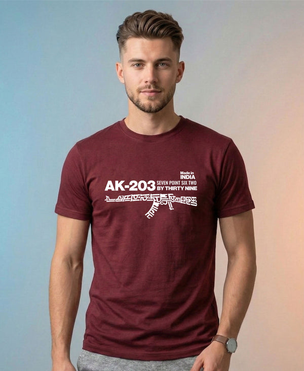 T.T. Men|Graphics Printed Tshirts For Men|Eco Friendly Fabric|Round Neck|Half Sleeves|Cotton Blended Tees For Men|Regular Fit|Big Print|Maroon