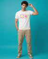 T.T. Men|Graphics Printed Tshirts For Men|Eco Friendly Fabric|Round Neck|Half Sleeves|Cotton Blended Tees For Men|Regular Fit|Big Print|White