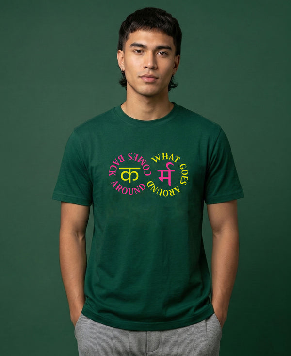 T.T. Men|Graphics Printed Tshirts For Men|Eco Friendly Fabric|Round Neck|Half Sleeves|Cotton Blended Tees For Men|Regular Fit|Big Print|Olive
