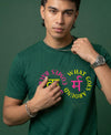 T.T. Men|Graphics Printed Tshirts For Men|Eco Friendly Fabric|Round Neck|Half Sleeves|Cotton Blended Tees For Men|Regular Fit|Big Print|Olive