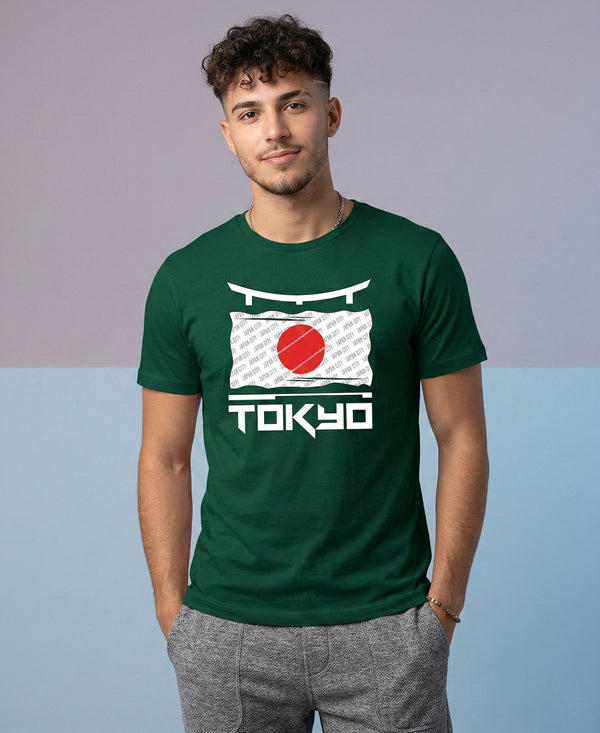 T.T. Men|Graphics Printed Tshirts For Men|Eco Friendly Fabric|Round Neck|Half Sleeves|Cotton Blended Tees For Men|Regular Fit|Big Print|Olive
