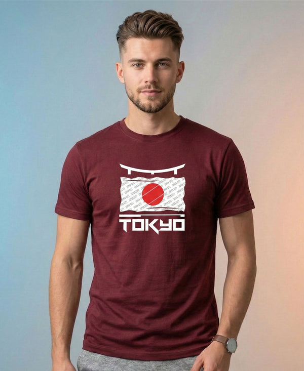 T.T. Men|Graphics Printed Tshirts For Men|Eco Friendly Fabric|Round Neck|Half Sleeves|Cotton Blended Tees For Men|Regular Fit|Big Print|Maroon