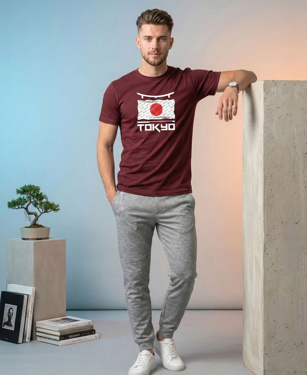 T.T. Men|Graphics Printed Tshirts For Men|Eco Friendly Fabric|Round Neck|Half Sleeves|Cotton Blended Tees For Men|Regular Fit|Big Print|Maroon