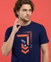 T.T. Men|Graphics Printed Tshirts For Men|Eco Friendly Fabric|Round Neck|Half Sleeves|Cotton Blended Tees For Men|Regular Fit|Big Print|Navy