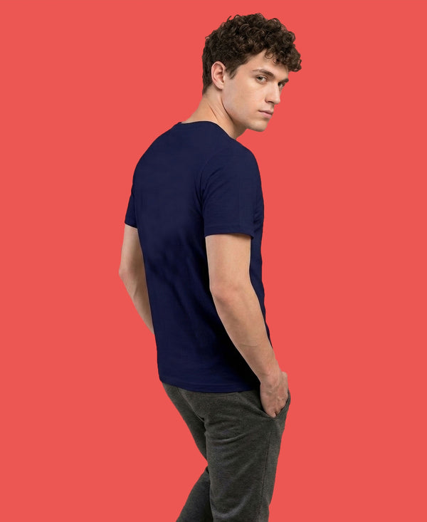 T.T. Men|Graphics Printed Tshirts For Men|Eco Friendly Fabric|Round Neck|Half Sleeves|Cotton Blended Tees For Men|Regular Fit|Big Print|Navy