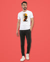 T.T. Men|Graphics Printed Tshirts For Men|Eco Friendly Fabric|Round Neck|Half Sleeves|Cotton Blended Tees For Men|Regular Fit|Big Print|White