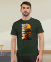 T.T. Men|Graphics Printed Tshirts For Men|Eco Friendly Fabric|Round Neck|Half Sleeves|Cotton Blended Tees For Men|Regular Fit|Big Print|Olive