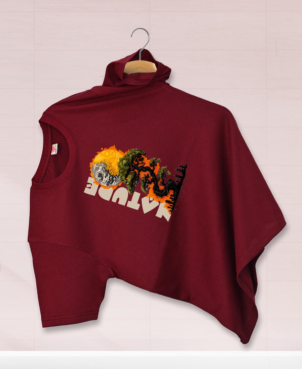 T.T. Men|Graphics Printed Tshirts For Men|Eco Friendly Fabric|Round Neck|Half Sleeves|Cotton Blended Tees For Men|Regular Fit|Big Print|Maroon