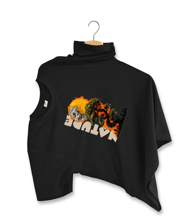 T.T. Men|Graphics Printed Tshirts For Men|Eco Friendly Fabric|Round Neck|Half Sleeves|Cotton Blended Tees For Men|Regular Fit|Big Print|Black