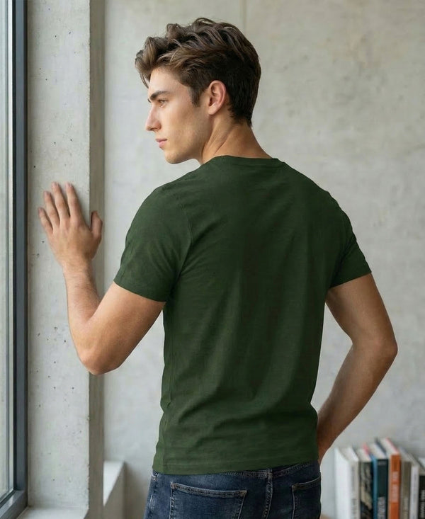 T.T. Men|Graphics Printed Tshirts For Men|Eco Friendly Fabric|Round Neck|Half Sleeves|Cotton Blended Tees For Men|Regular Fit|Big Print|Olive