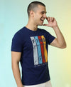 T.T. Men|Graphics Printed Tshirts For Men|Eco Friendly Fabric|Round Neck|Half Sleeves|Cotton Blended Tees For Men|Regular Fit|Big Print|Navy