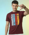 T.T. Men|Graphics Printed Tshirts For Men|Eco Friendly Fabric|Round Neck|Half Sleeves|Cotton Blended Tees For Men|Regular Fit|Big Print|Maroon
