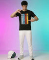 T.T. Men|Graphics Printed Tshirts For Men|Eco Friendly Fabric|Round Neck|Half Sleeves|Cotton Blended Tees For Men|Regular Fit|Big Print|Black
