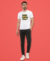 T.T. Men|Graphics Printed Tshirts For Men|Eco Friendly Fabric|Round Neck|Half Sleeves|Cotton Blended Tees For Men|Regular Fit|Big Print|White