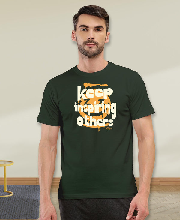 T.T. Men|Graphics Printed Tshirts For Men|Eco Friendly Fabric|Round Neck|Half Sleeves|Cotton Blended Tees For Men|Regular Fit|Big Print|Olive