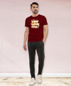 T.T. Men|Graphics Printed Tshirts For Men|Eco Friendly Fabric|Round Neck|Half Sleeves|Cotton Blended Tees For Men|Regular Fit|Big Print|Maroon