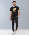T.T. Men|Graphics Printed Tshirts For Men|Eco Friendly Fabric|Round Neck|Half Sleeves|Cotton Blended Tees For Men|Regular Fit|Big Print|Black