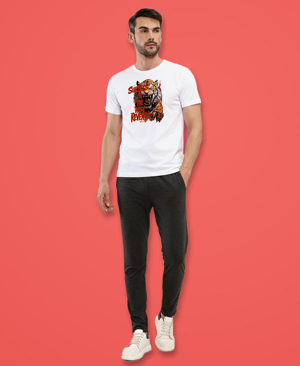 T.T. Men|Graphics Printed Tshirts For Men|Eco Friendly Fabric|Round Neck|Half Sleeves|Cotton Blended Tees For Men|Regular Fit|Big Print|White