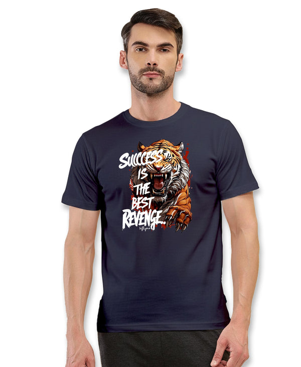 T.T. Men|Graphics Printed Tshirts For Men|Eco Friendly Fabric|Round Neck|Half Sleeves|Cotton Blended Tees For Men|Regular Fit|Big Print|Navy