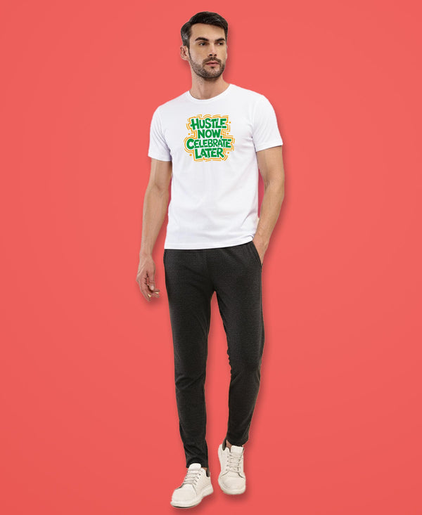 T.T. Men|Graphics Printed Tshirts For Men|Eco Friendly Fabric|Round Neck|Half Sleeves|Cotton Blended Tees For Men|Regular Fit|Big Print|White