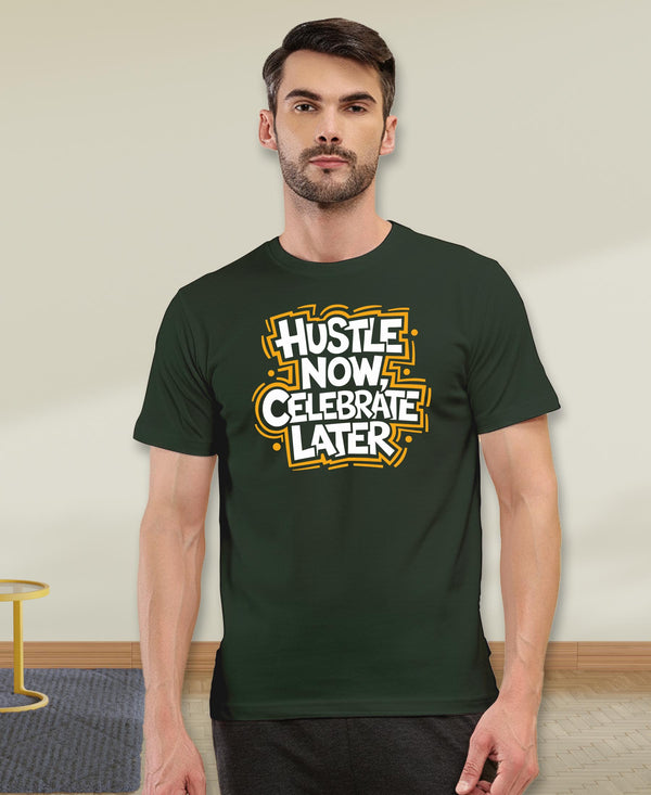 T.T. Men|Graphics Printed Tshirts For Men|Eco Friendly Fabric|Round Neck|Half Sleeves|Cotton Blended Tees For Men|Regular Fit|Big Print|Olive