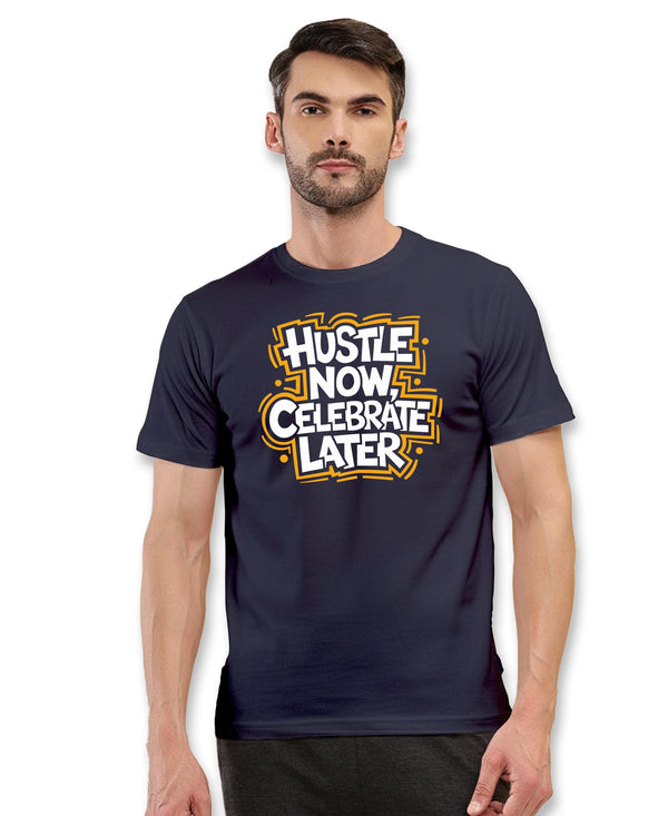 T.T. Men|Graphics Printed Tshirts For Men|Eco Friendly Fabric|Round Neck|Half Sleeves|Cotton Blended Tees For Men|Regular Fit|Big Print|Navy