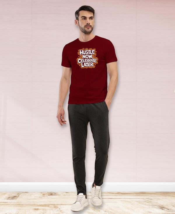 T.T. Men|Graphics Printed Tshirts For Men|Eco Friendly Fabric|Round Neck|Half Sleeves|Cotton Blended Tees For Men|Regular Fit|Big Print|Maroon