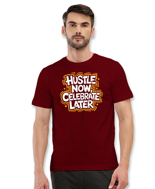 T.T. Men|Graphics Printed Tshirts For Men|Eco Friendly Fabric|Round Neck|Half Sleeves|Cotton Blended Tees For Men|Regular Fit|Big Print|Maroon