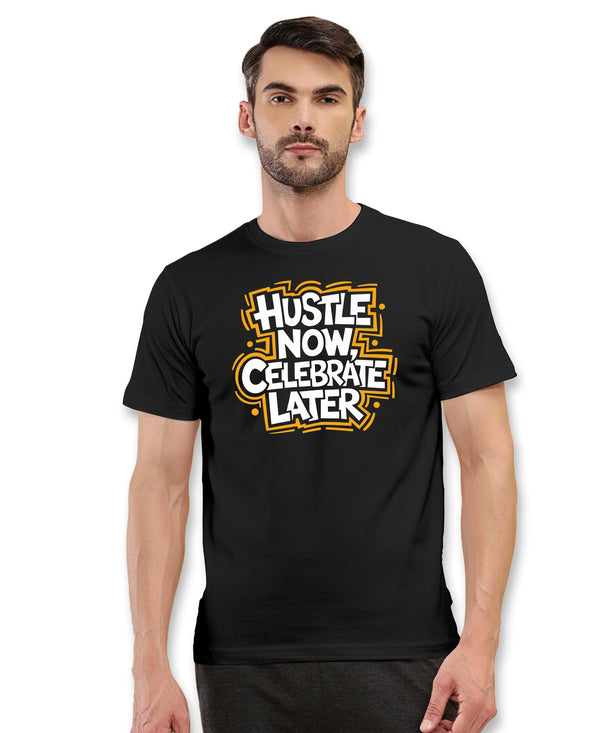 T.T. Men|Graphics Printed Tshirts For Men|Eco Friendly Fabric|Round Neck|Half Sleeves|Cotton Blended Tees For Men|Regular Fit|Big Print|Black