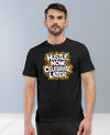 T.T. Men|Graphics Printed Tshirts For Men|Eco Friendly Fabric|Round Neck|Half Sleeves|Cotton Blended Tees For Men|Regular Fit|Big Print|Black