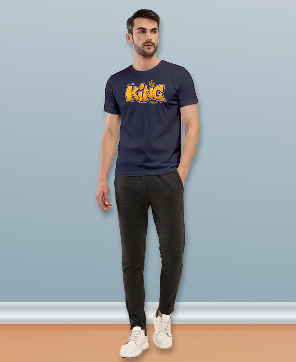 T.T. Men|Graphics Printed Tshirts For Men|Eco Friendly Fabric|Round Neck|Half Sleeves|Cotton Blended Tees For Men|Regular Fit|Big Print|Navy