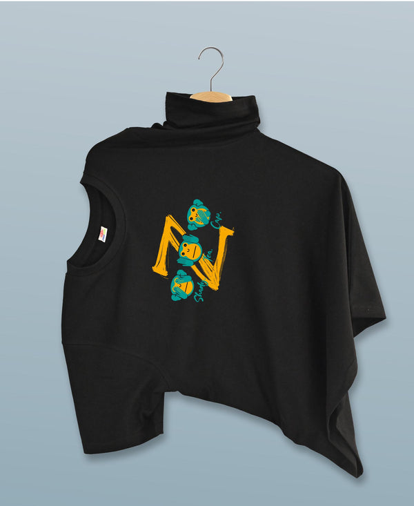 T.T. Men|Graphics Printed Tshirts For Men|Eco Friendly Fabric|Round Neck|Half Sleeves|Cotton Blended Tees For Men|Regular Fit|Big Print|Black