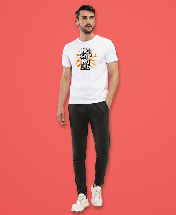 T.T. Men|Graphics Printed Tshirts For Men|Eco Friendly Fabric|Round Neck|Half Sleeves|Cotton Blended Tees For Men|Regular Fit|Big Print|White