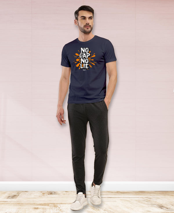 T.T. Men|Graphics Printed Tshirts For Men|Eco Friendly Fabric|Round Neck|Half Sleeves|Cotton Blended Tees For Men|Regular Fit|Big Print|Navy