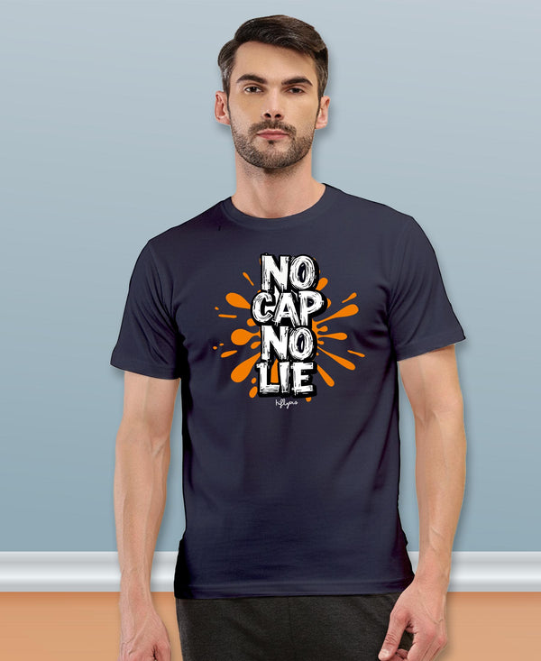 T.T. Men|Graphics Printed Tshirts For Men|Eco Friendly Fabric|Round Neck|Half Sleeves|Cotton Blended Tees For Men|Regular Fit|Big Print|Navy
