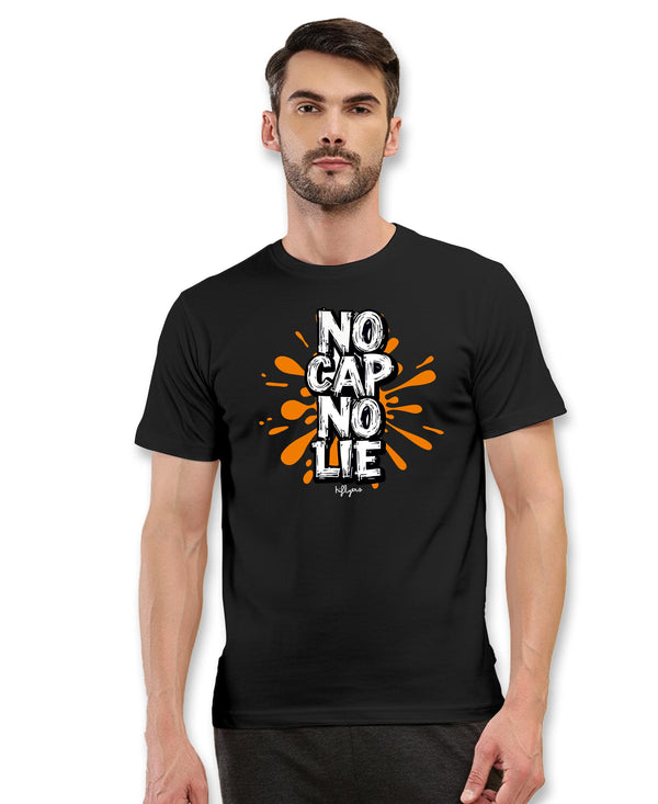 T.T. Men|Graphics Printed Tshirts For Men|Eco Friendly Fabric|Round Neck|Half Sleeves|Cotton Blended Tees For Men|Regular Fit|Big Print|Black
