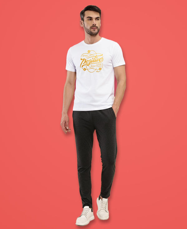 T.T. Men|Graphics Printed Tshirts For Men|Eco Friendly Fabric|Round Neck|Half Sleeves|Cotton Blended Tees For Men|Regular Fit|Big Print|White