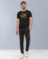 T.T. Men|Graphics Printed Tshirts For Men|Eco Friendly Fabric|Round Neck|Half Sleeves|Cotton Blended Tees For Men|Regular Fit|Big Print|Black